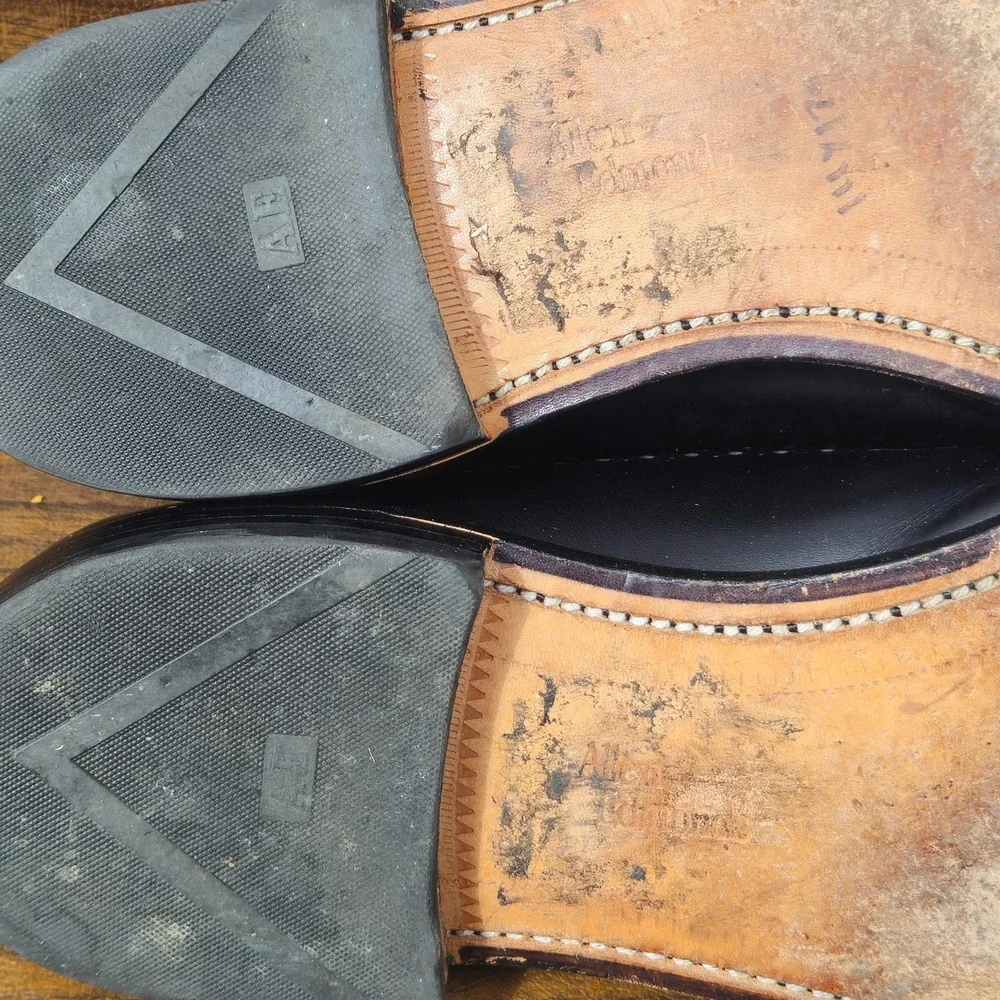ALLEN EDMONDS Fairfax Mens 11.5 D Black Leather Medallion Wholecut Oxford Shoes